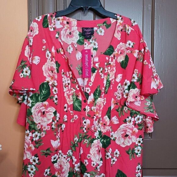 Penelope's Closet Women's 2X  V-Neck Top Blouse - Picture 11 of 11